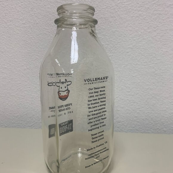 BOTTLE -32oz VOLLMANS FARMS TX-PROUD glass milk bottle LIMITED ED A2A2 Root Beer - Picture 15 of 15